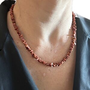 Genuine Shimmering Red Jasper Necklace Authentic